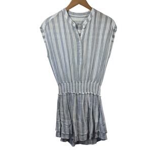 Rails Angelina Dress Women S Blue White Ryland Stripe Drop Waist Linen Blend